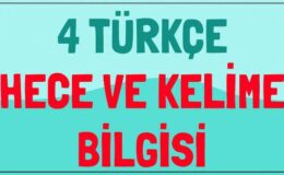 4.Sınıf Türkçe Kelimeleri Ve Cümleleri Hecelerine Ayırma. Hece Sayılarını Bulma