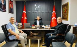 Türkeş Manga, MHP Kozan İlçe Başkanı Şerif Köşeli’yi Makamında Ziyaret Etti