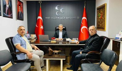 Türkeş Manga, MHP Kozan İlçe Başkanı Şerif Köşeli’yi Makamında Ziyaret Etti