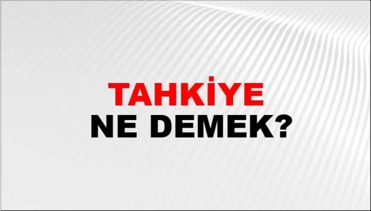 Tahkiye Nedir