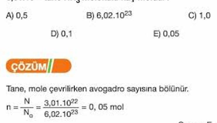 Mol kavramı ile ilgili sorular