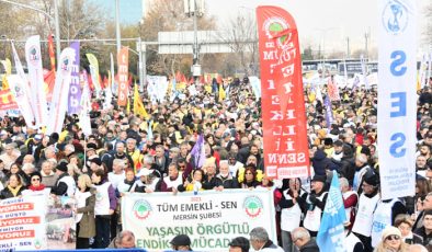 Ankara’da onbinler iktidara seslendi: Emekçinin, emeklinin hakkını verin