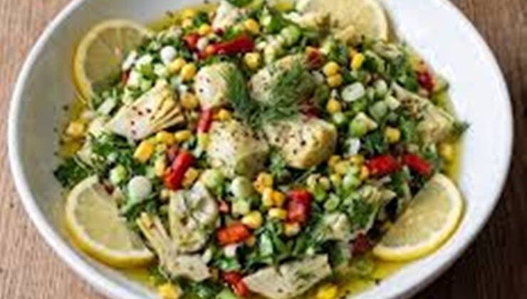 Enginar Çanağında Fasulye Salatası
