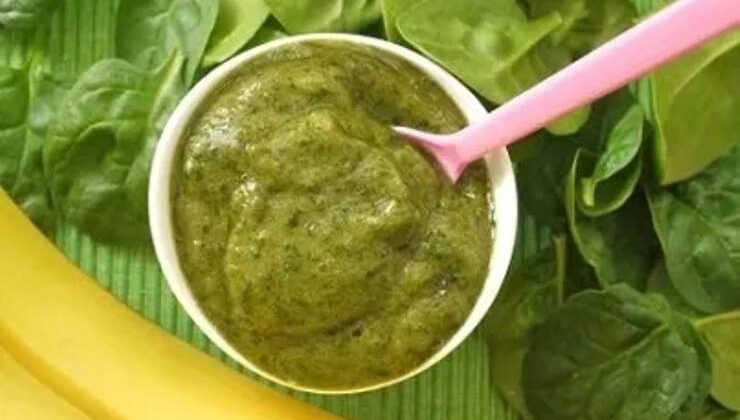 5 Aylık Bebekler İçin Ispanak Patates Püresi