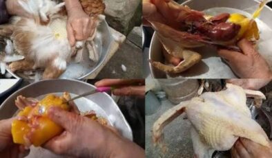 Kesilen Tavuğun Servis Tabağına Yerleştirilmesi